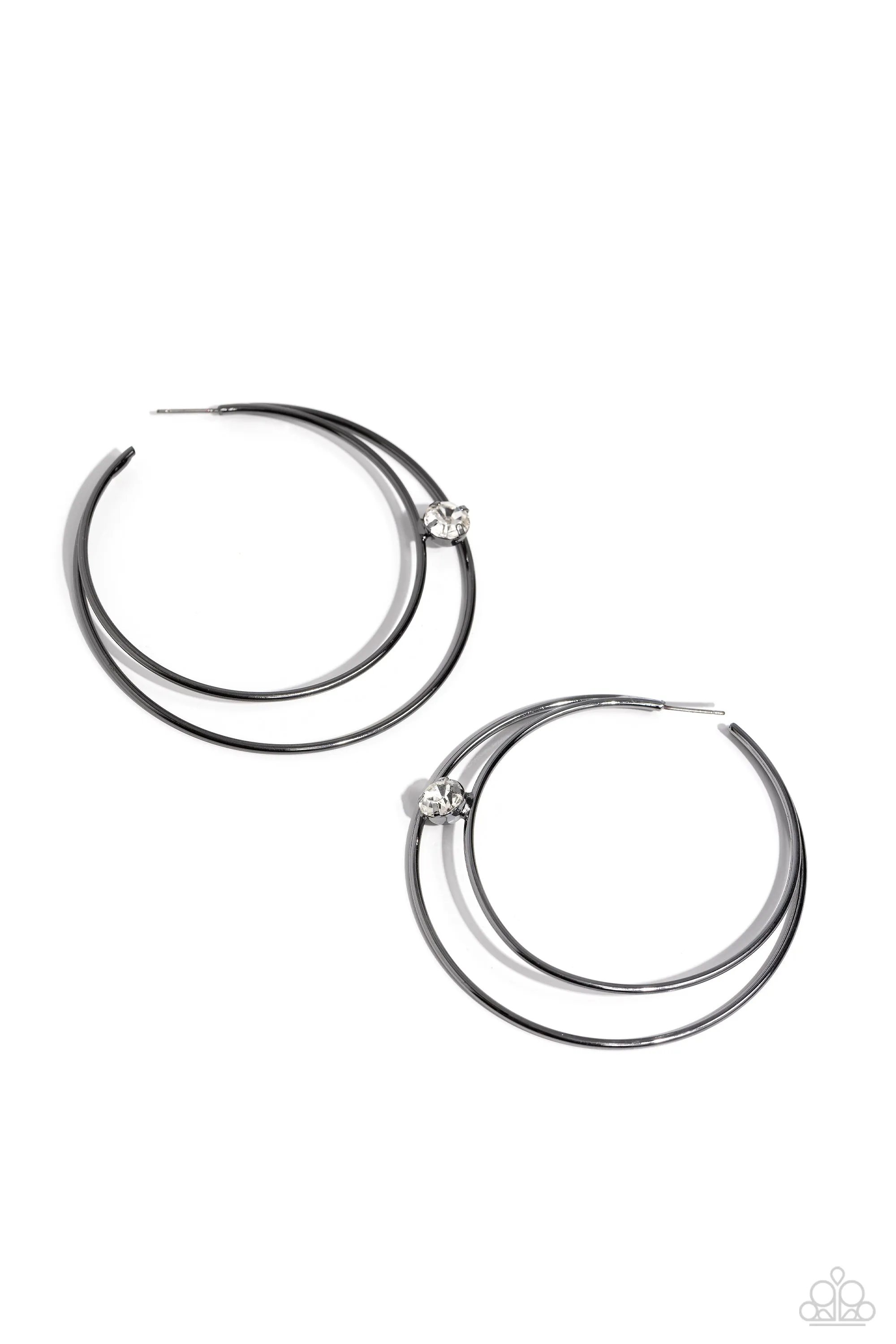 Earrings Theater HOOP - Black E2246