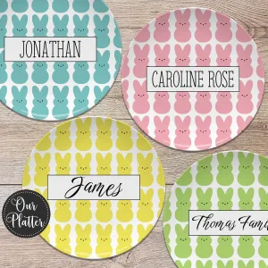 Easter Plates, Bunny Personalized Plates