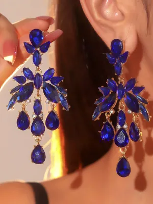 Elegant Colorful Rhinestone Drop Earrings