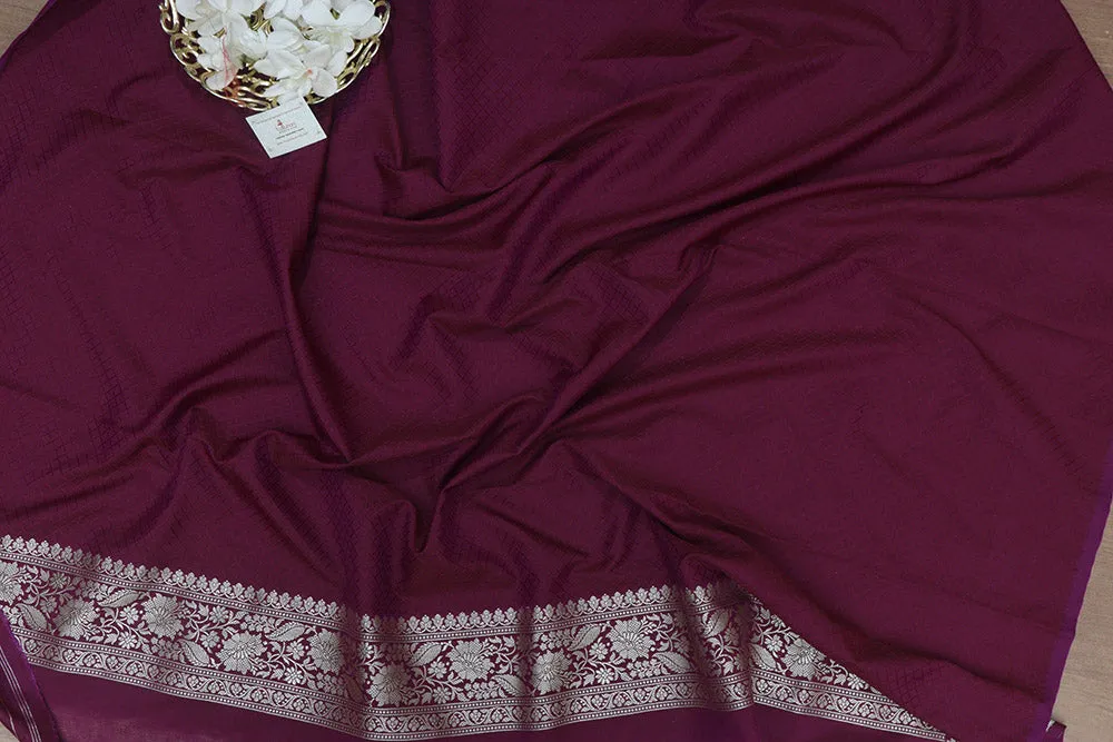 Elegant Purple Banarasi Silk Meenakari Saree