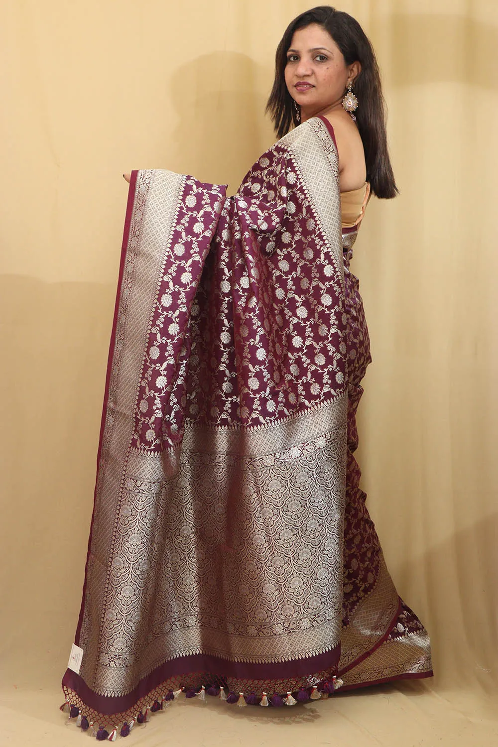 Elegant Purple Banarasi Silk Saree