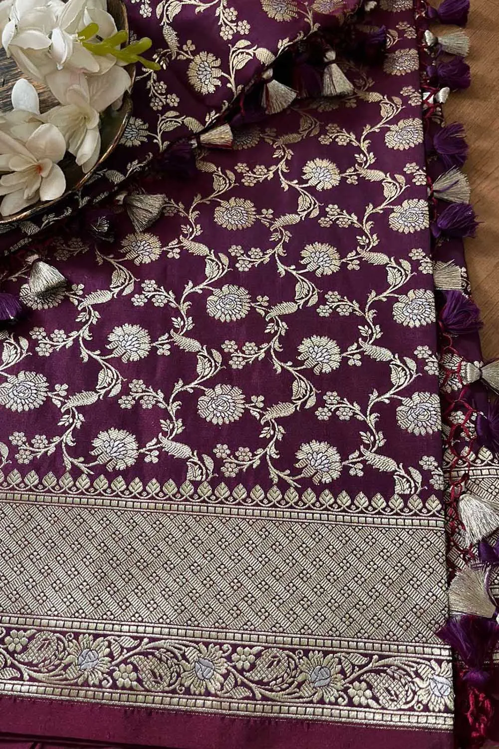 Elegant Purple Banarasi Silk Saree