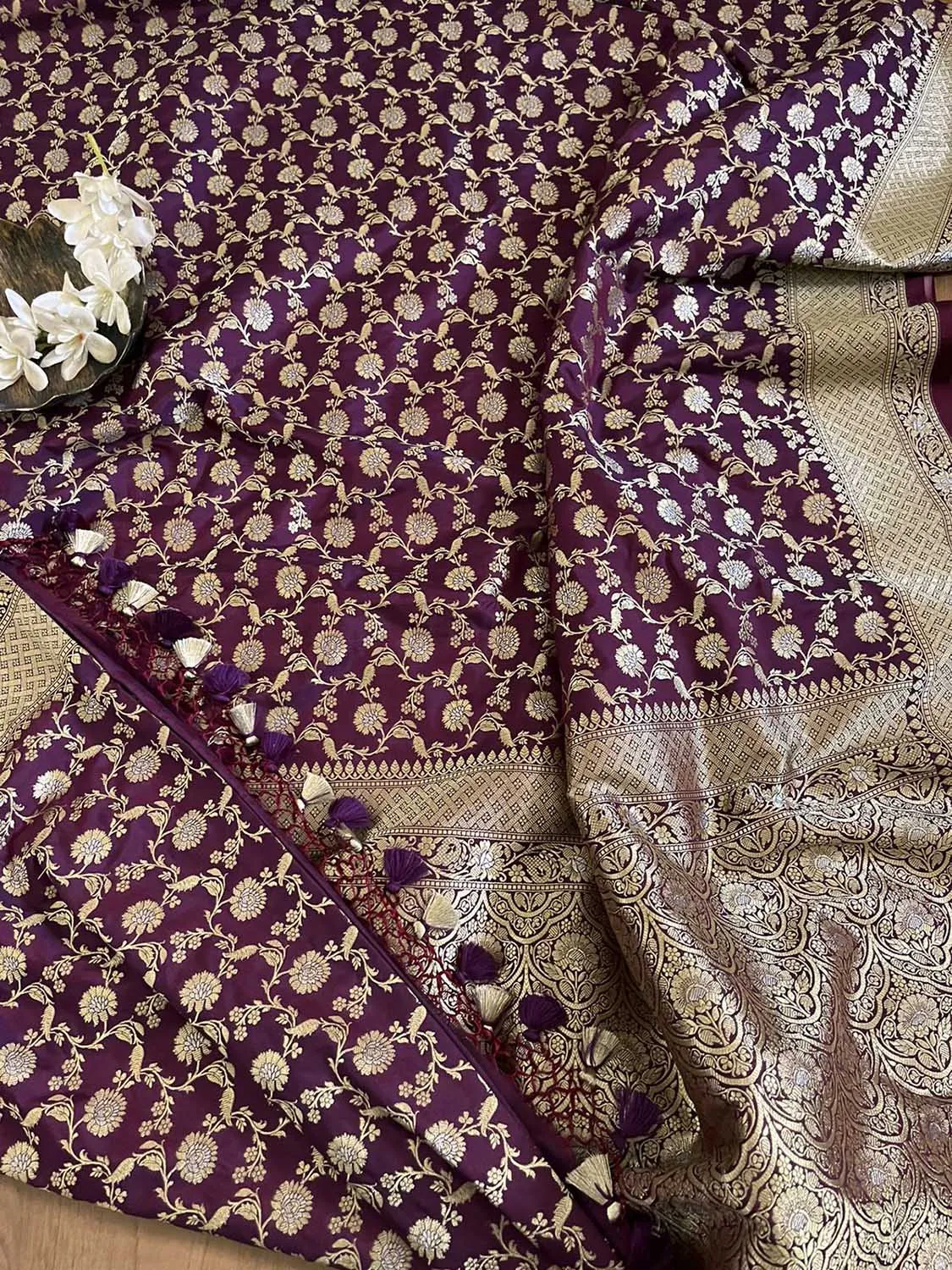 Elegant Purple Banarasi Silk Saree