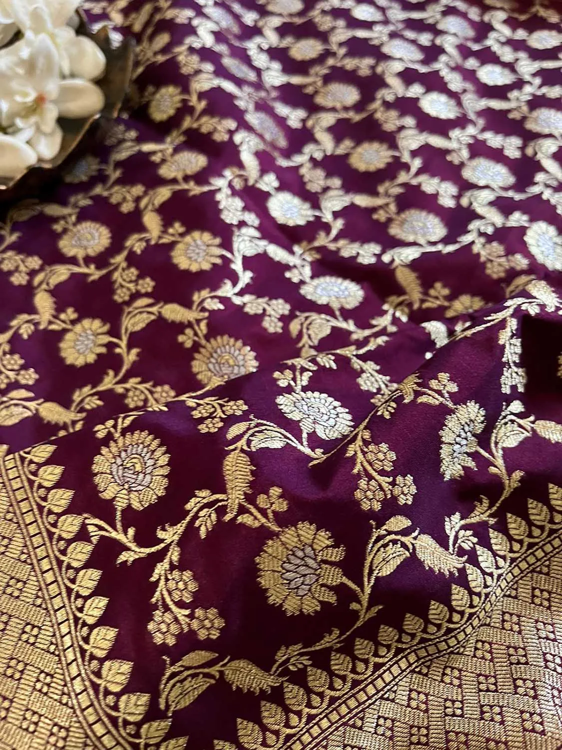 Elegant Purple Banarasi Silk Saree