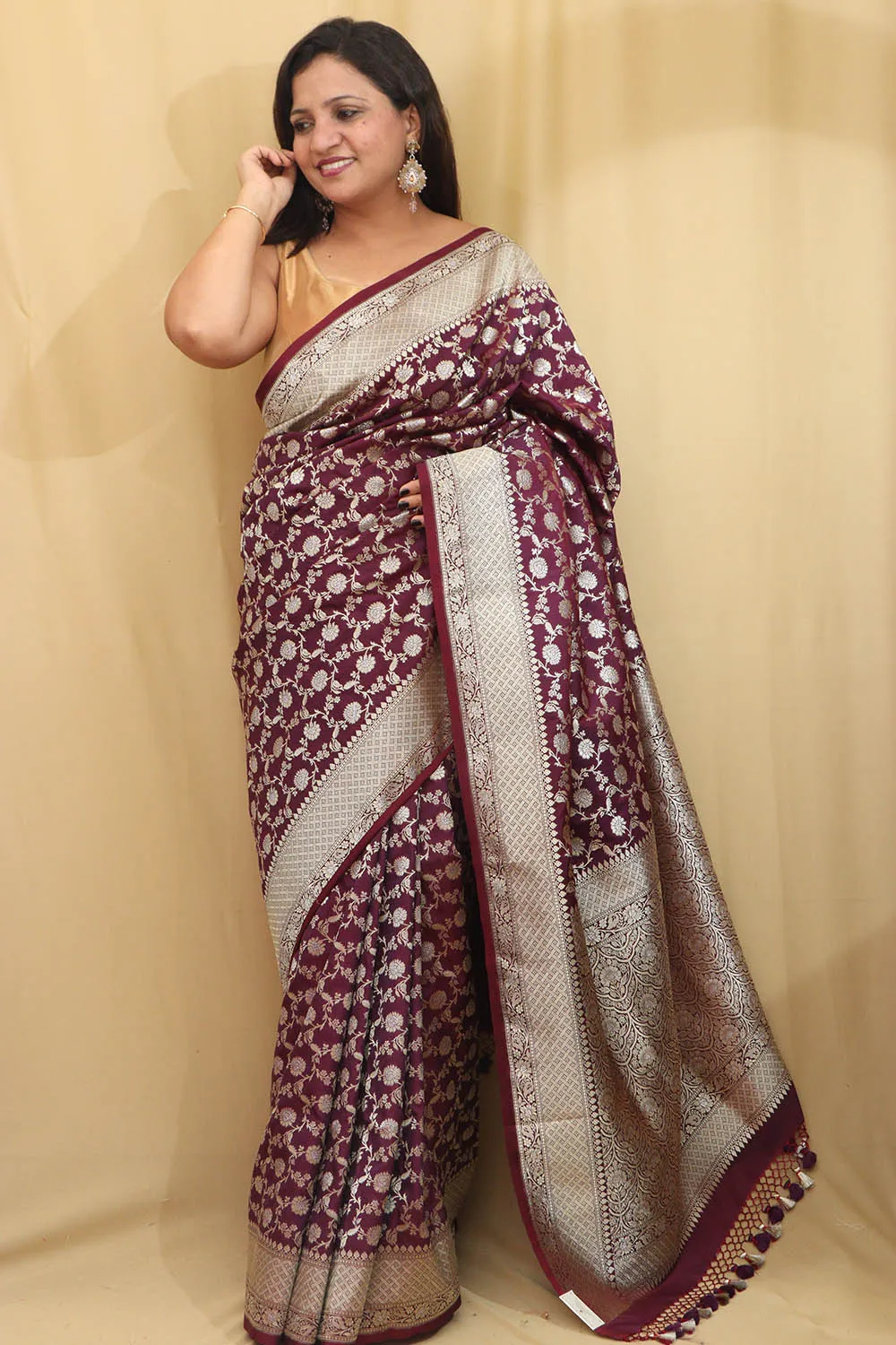 Elegant Purple Banarasi Silk Saree