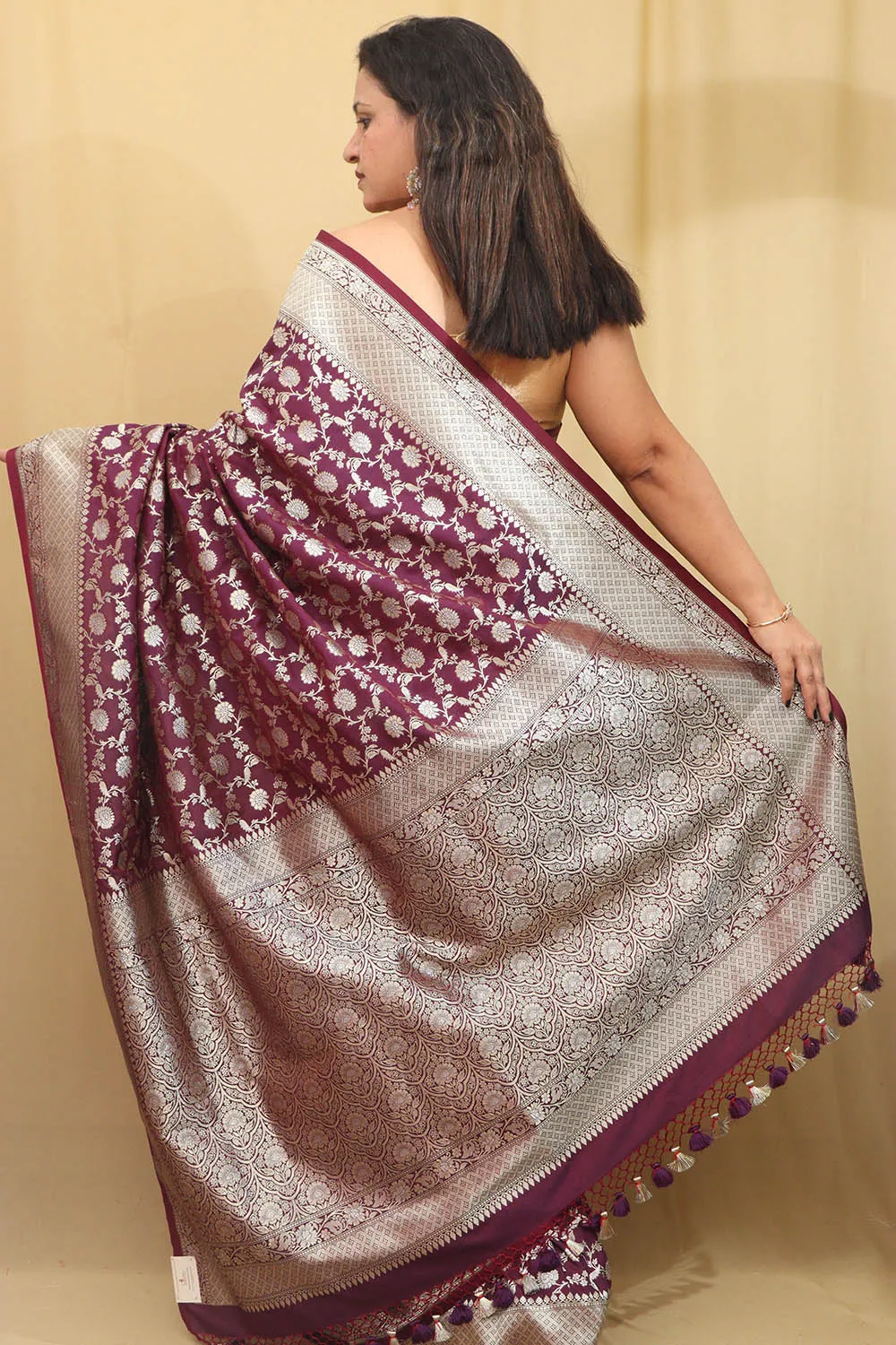 Elegant Purple Banarasi Silk Saree