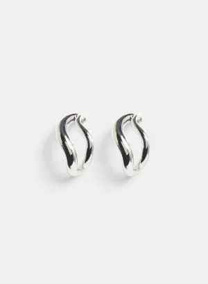 Elongated Abstract Hoop Earrings