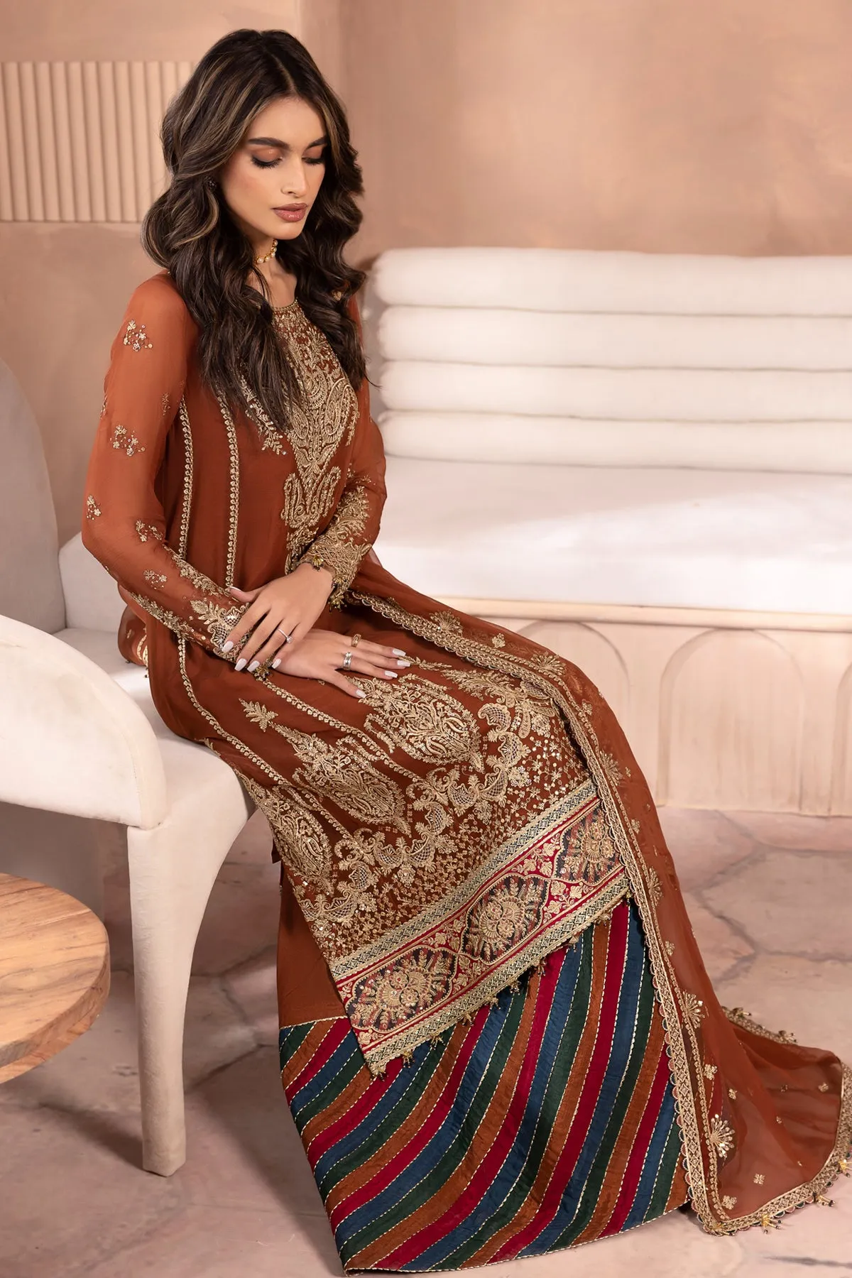 EMBROIDERED CHIFFON UC-3040