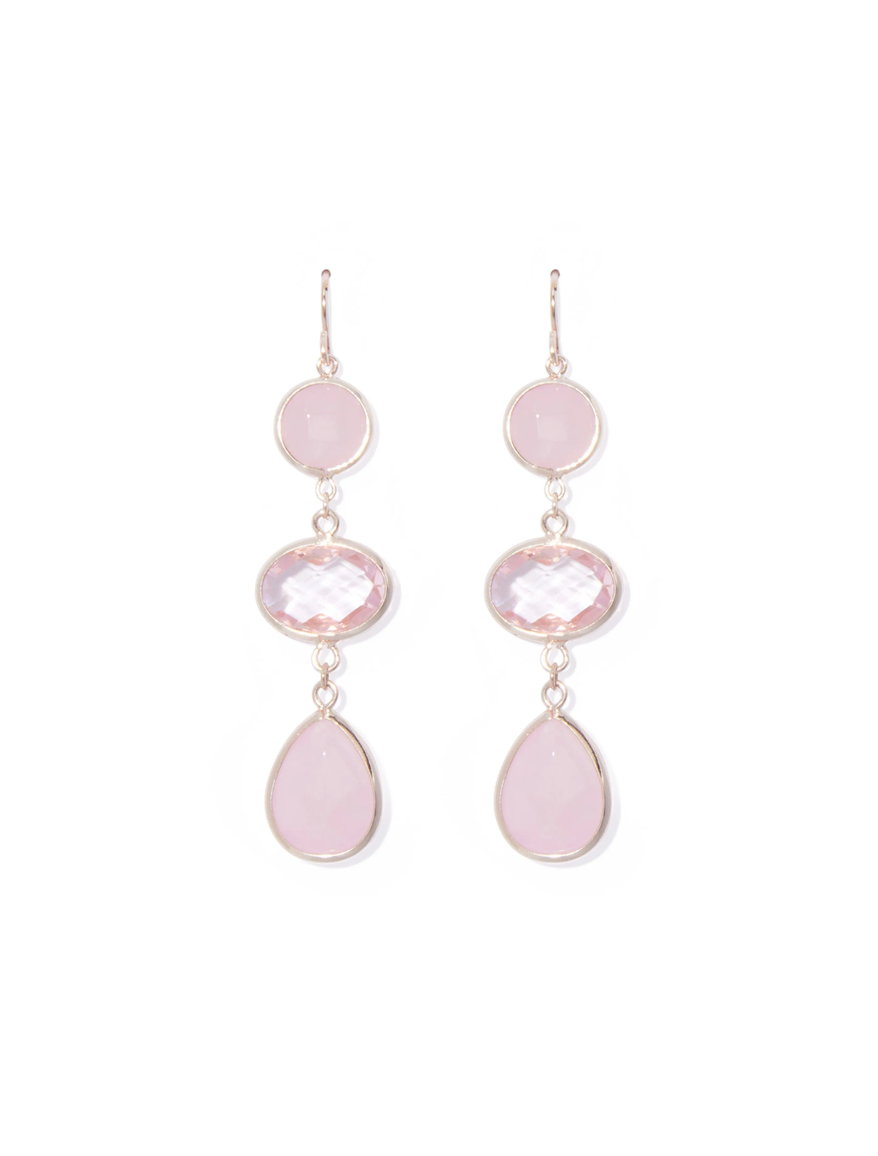 Emer Triple Stone Drop Earrings