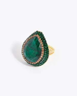 Emerald Green Crystal Ring