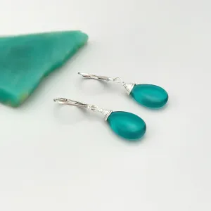 Emerald Green Earrings Dangle Sterling Silver 14k Gold fill