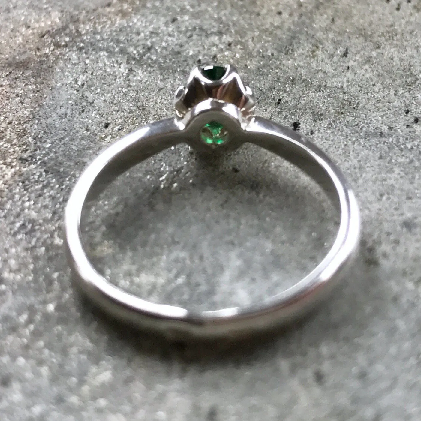 Emerald Promise Ring - Dainty Green Ring - Classic Solitaire Ring