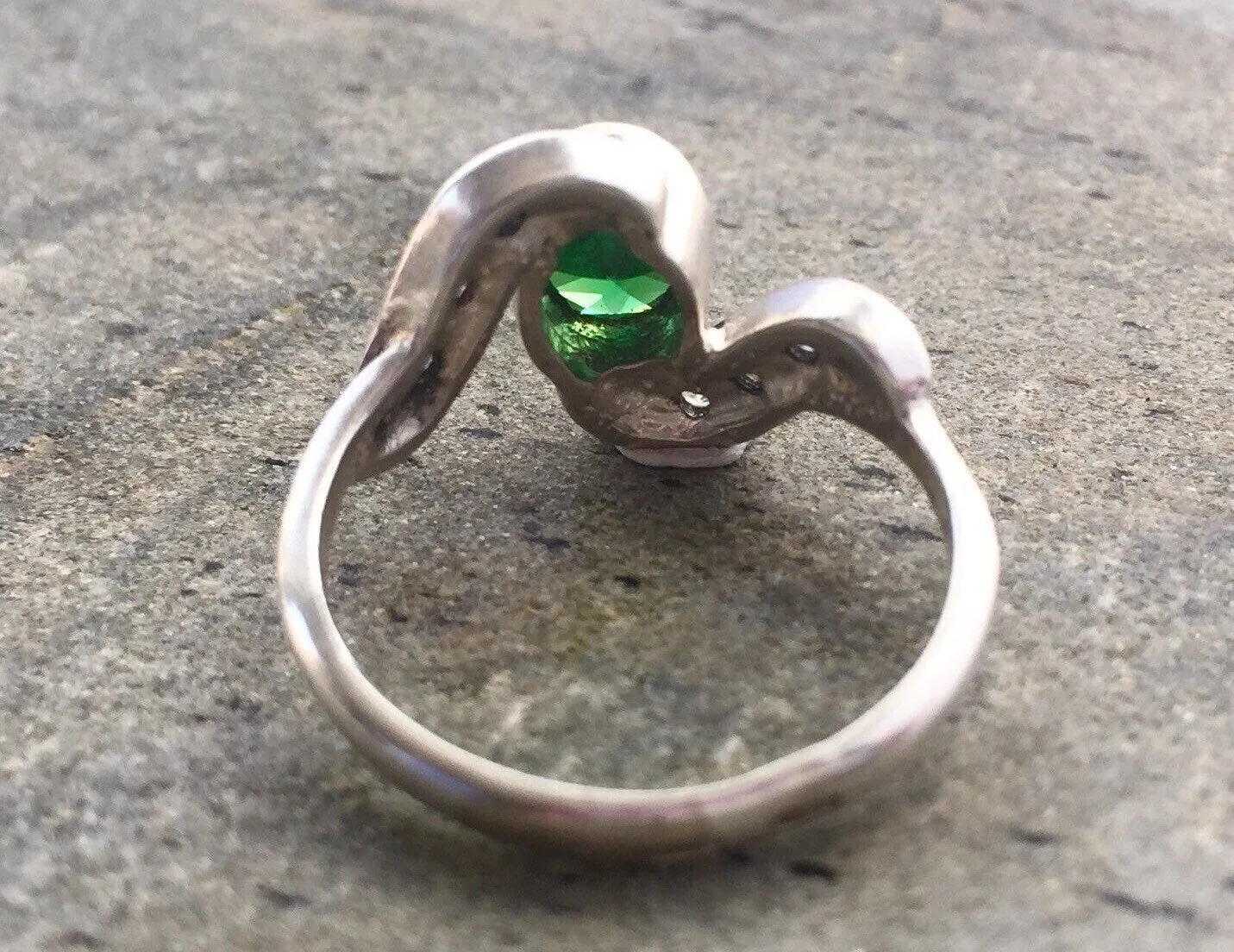 Emerald Promise Ring - Green Vintage Ring - Unique Engagement Ring