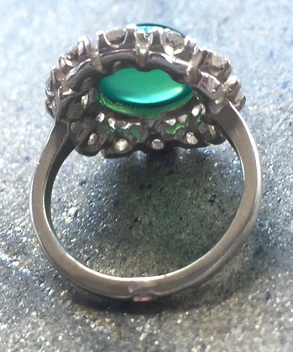 Emerald Victorian Ring - Statement Emerald Ring - Emerald Flower Ring