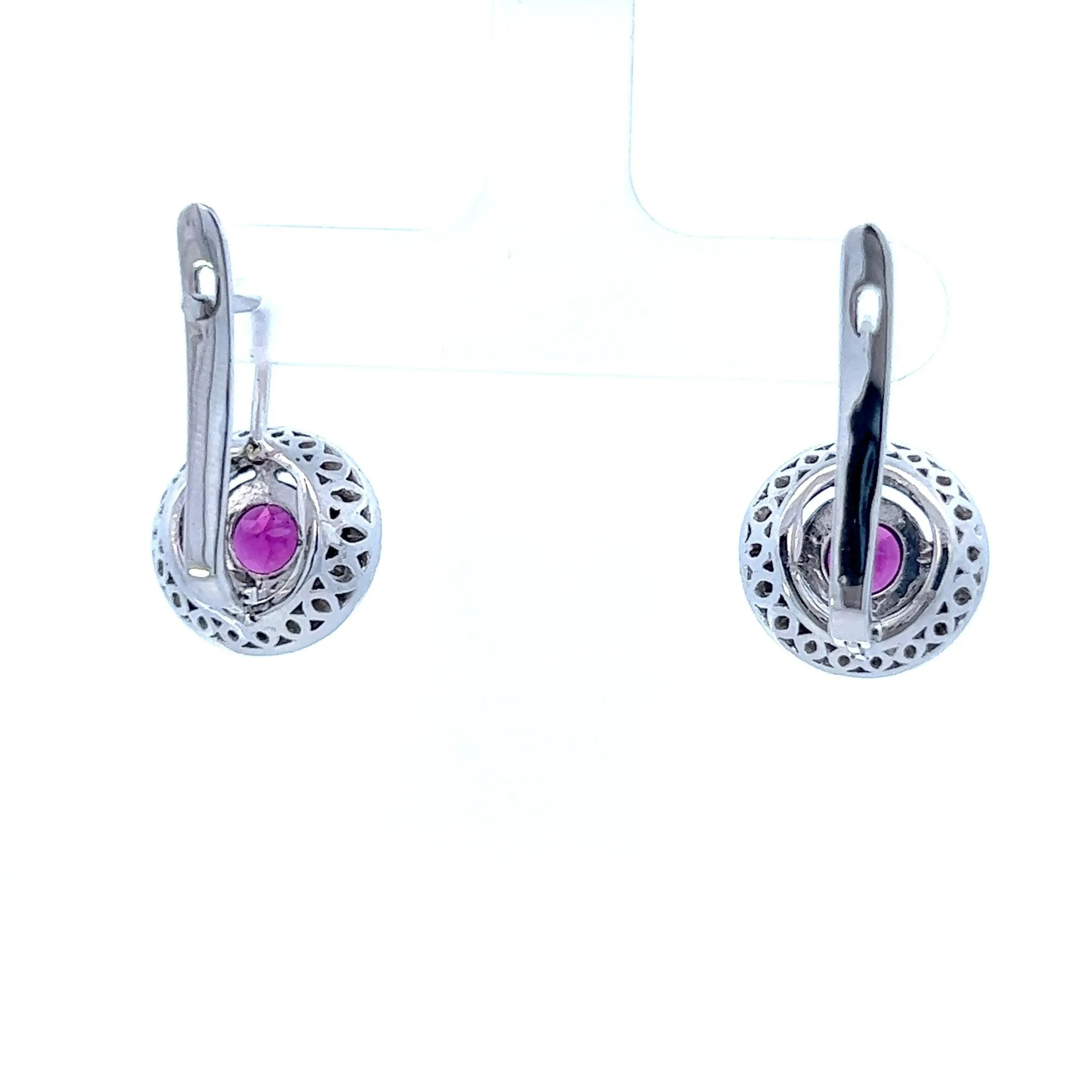 Estate Pink Tourmaline And Diamond Earrings