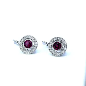 Estate Pink Tourmaline And Diamond Earrings