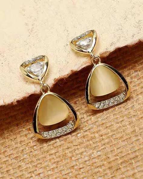 Ethnic Wear Gold Plated Drop Earring For Women (Lightweight)