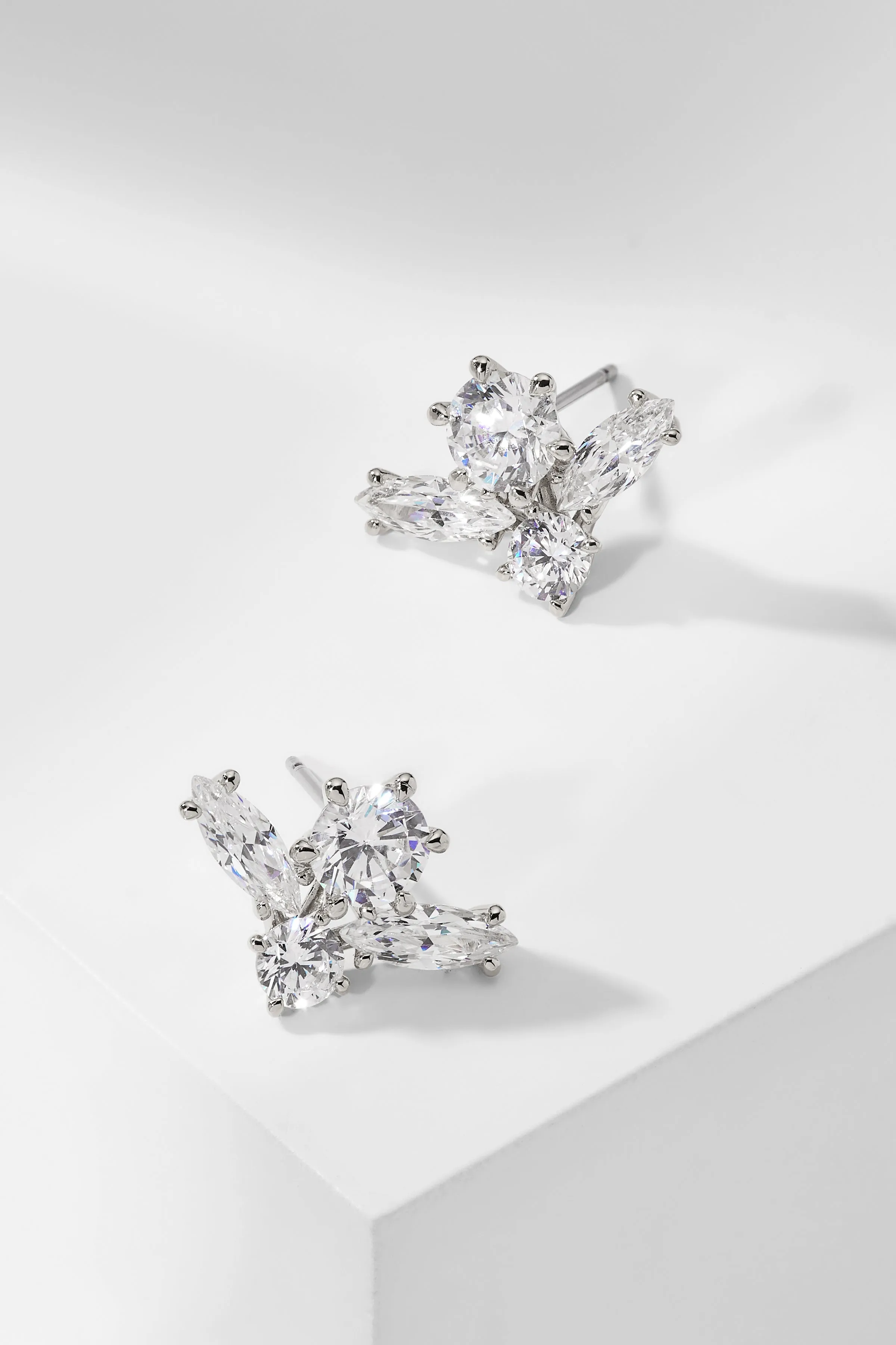 EVELYN CLUSTER CZ STUD EARRINGS