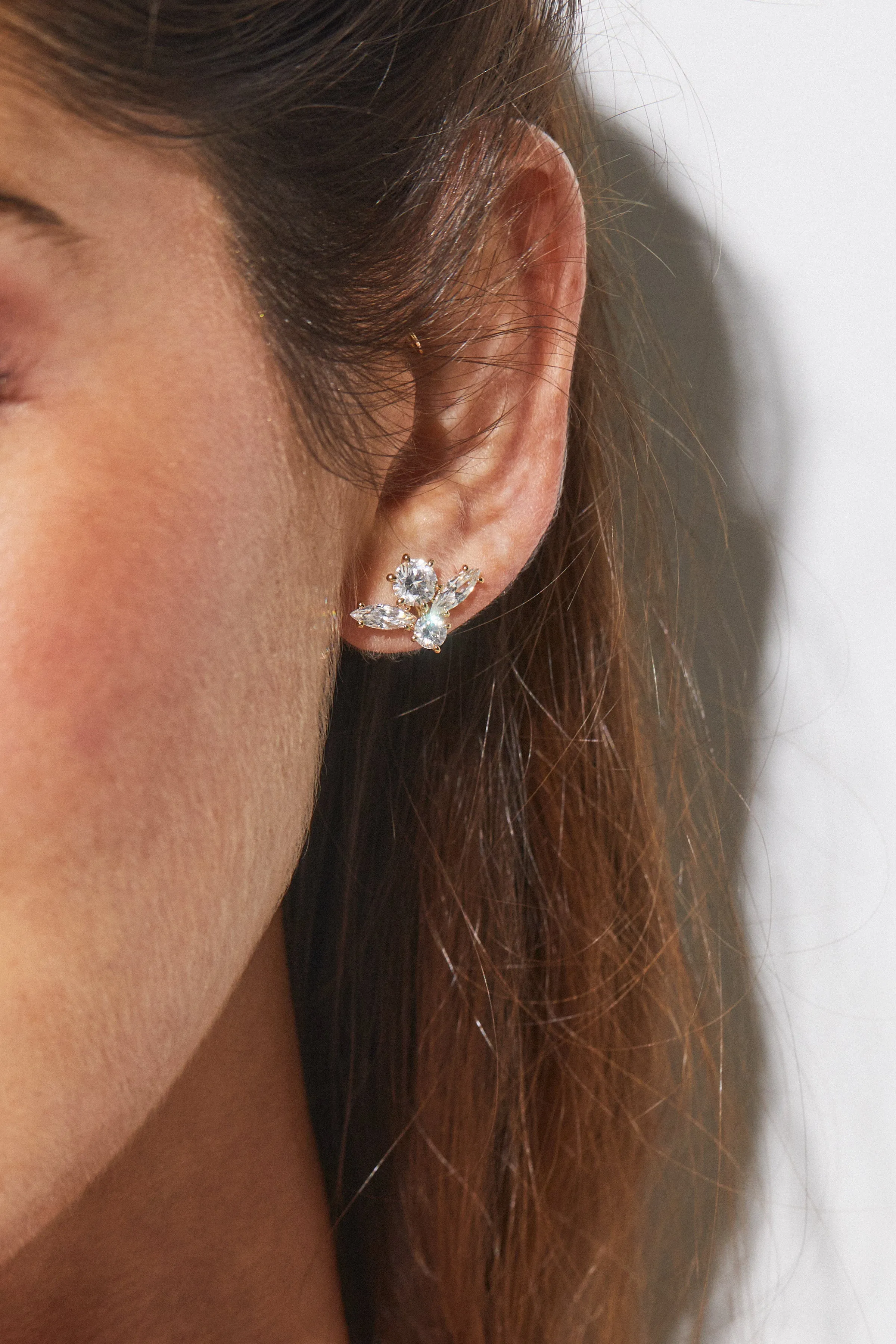 EVELYN CLUSTER CZ STUD EARRINGS