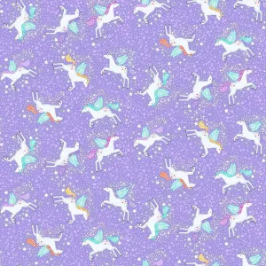 Fairy Dust | Lilac Unicorn by Makower UK for Andover Fabrics | MU-050-L