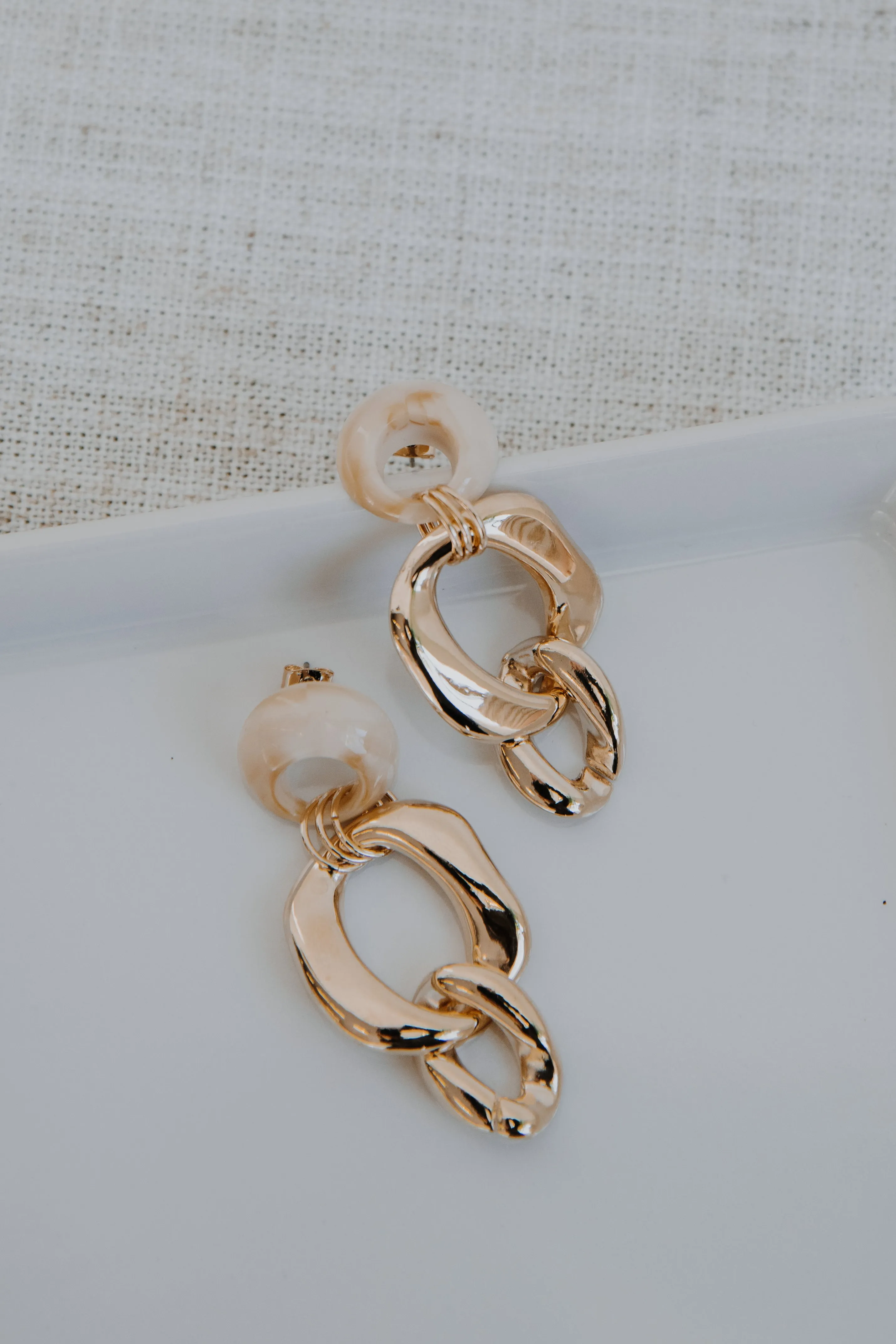 FINAL SALE - Macy Gold Chainlink Drop Earrings