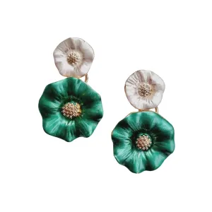 Floral Earring Green