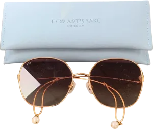 For Art's Sake Gold Pearl drop Sunglasses