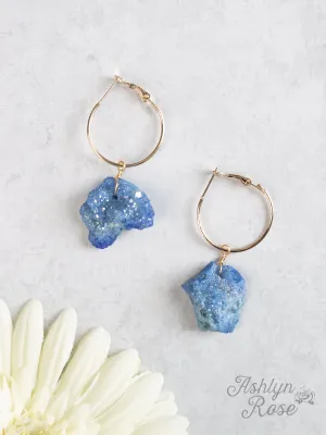 Fortune Teller Hoop Earrings, Lolite Quartz