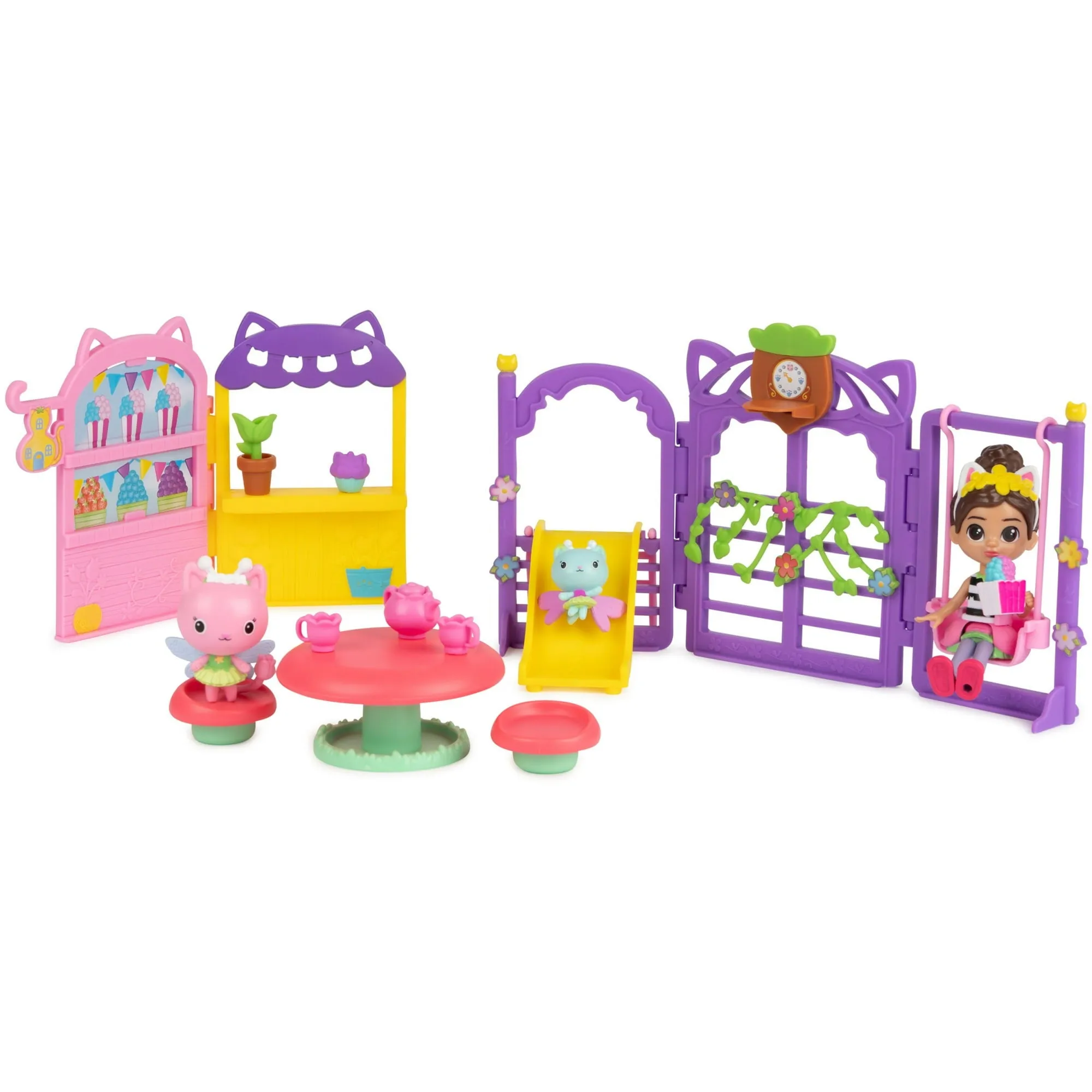 Gabby's Dollhouse 6065911 Kitty Fairy Garden Party 18-Piece Playset