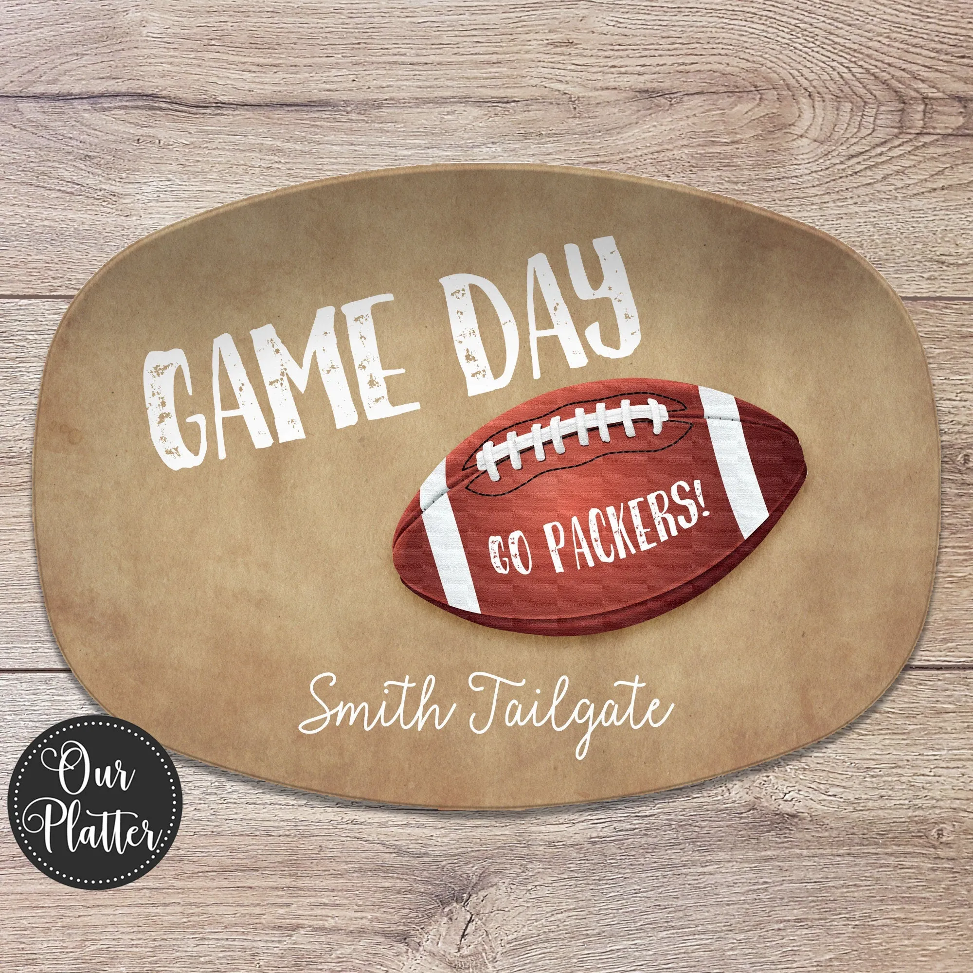 Game Day Football / Superbowl Party Personalized Platter