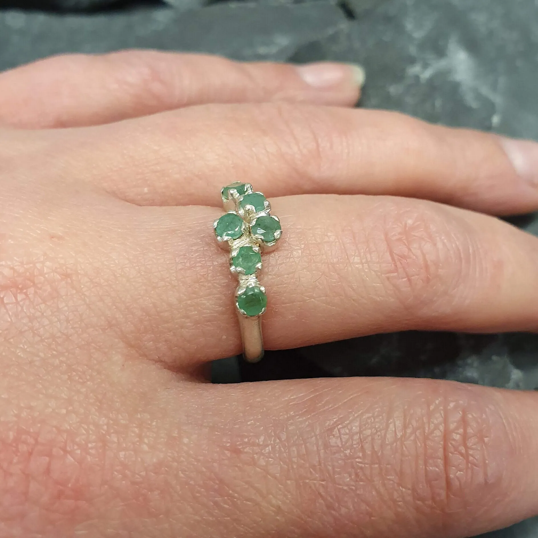 Genuine Emerald Ring - Green Bypass Ring - Vintage Emerald Ring