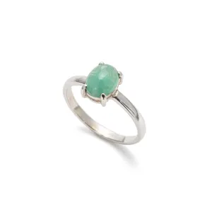 Genuine Emerald Ring - Green Engagement Ring - Emerald Promise Ring