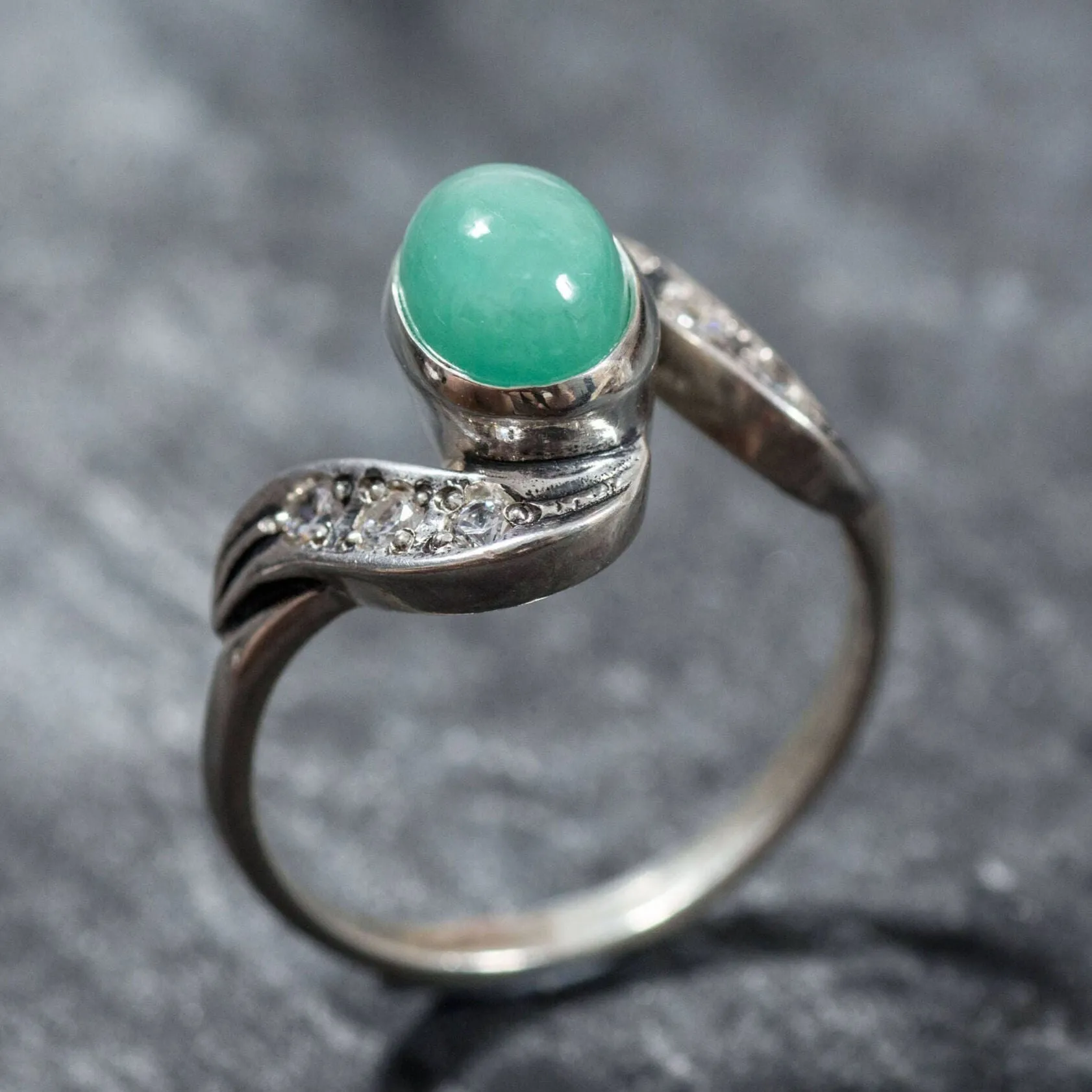 Genuine Emerald Ring - Green Oval Ring - Classy Vintage Ring