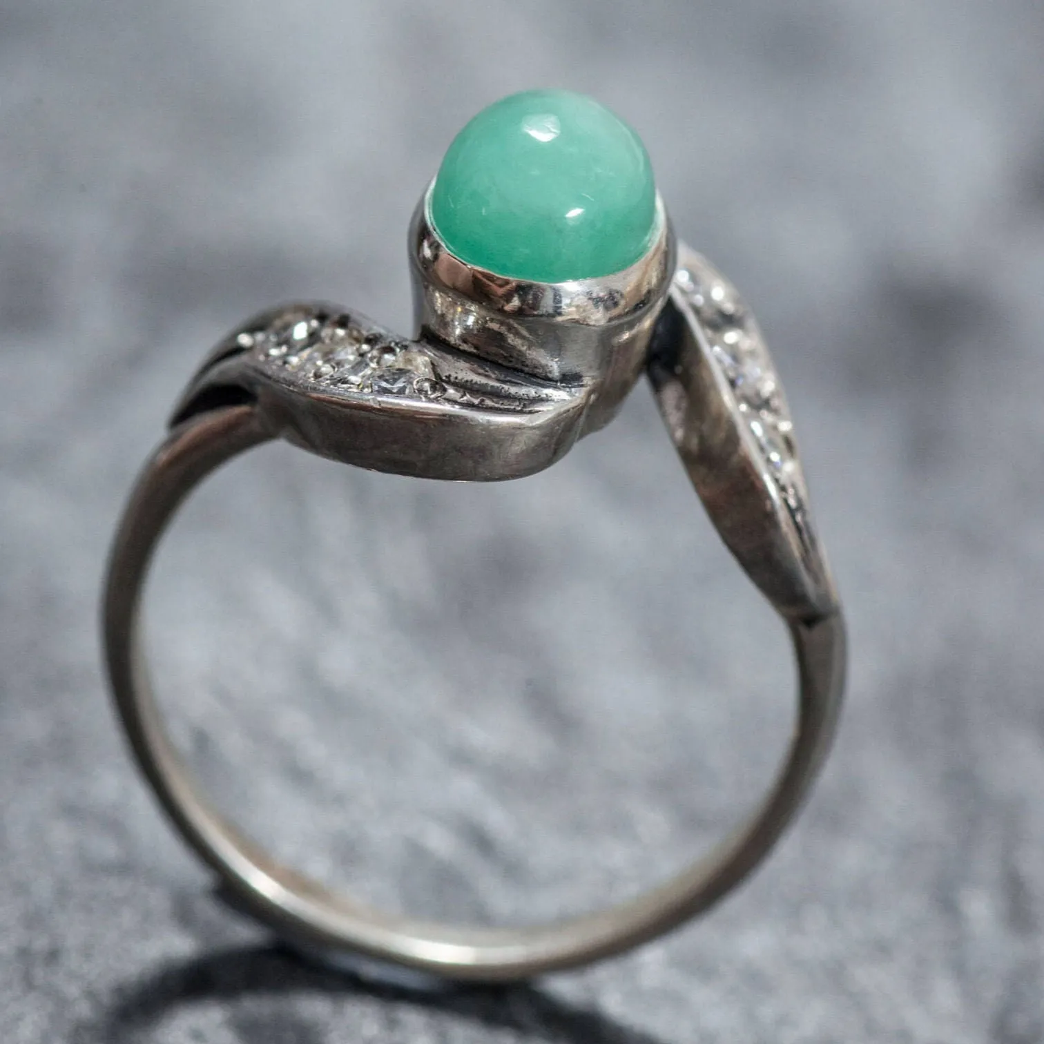 Genuine Emerald Ring - Green Oval Ring - Classy Vintage Ring