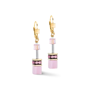 GeoCUBE® Iconic Mono Gold earrings pink