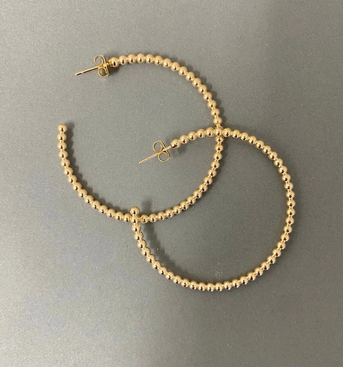 Gold Beaded Hoop Earrings