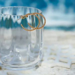 Gold Beaded Hoop Earrings