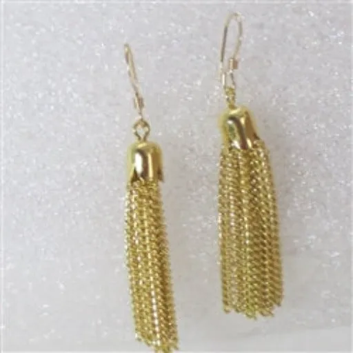 Gold Chain Tassel Drop Earrings