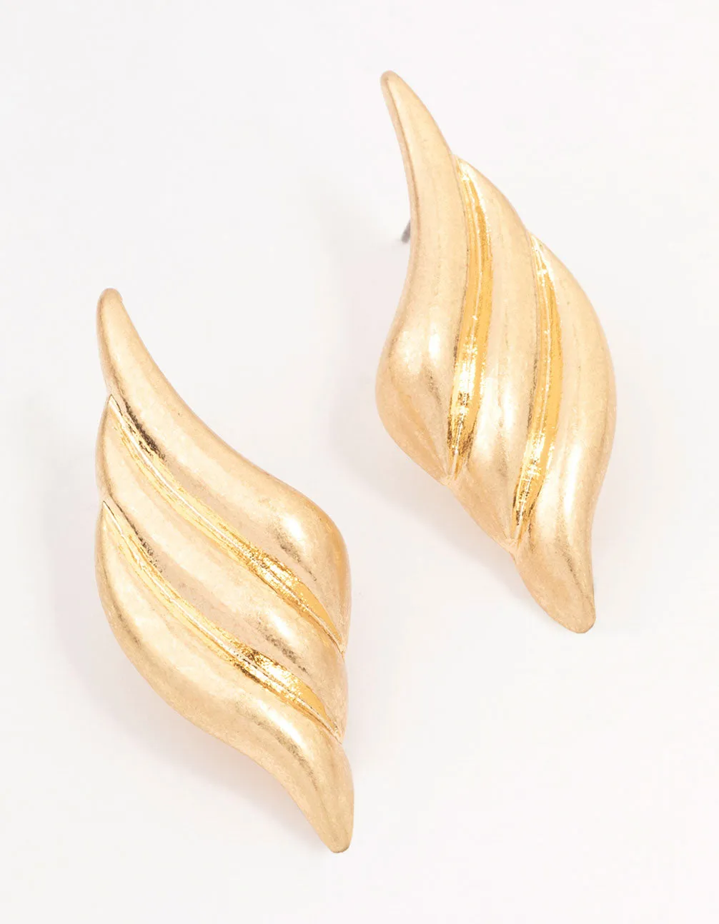 Gold Diamante Shaped Stud Earrings