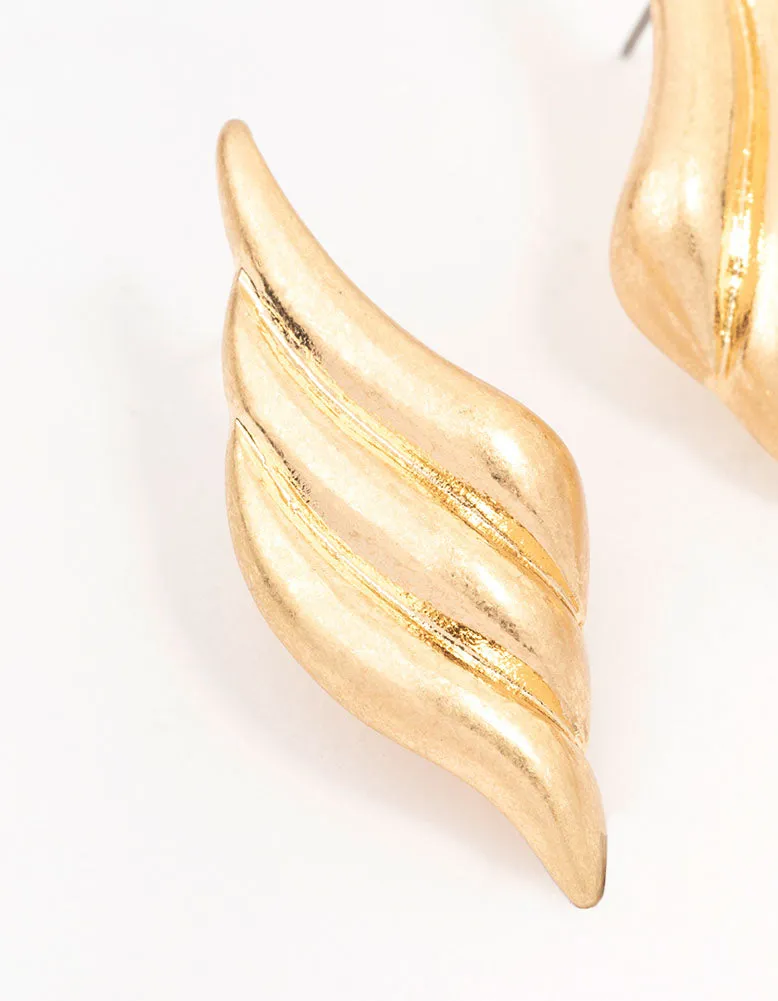 Gold Diamante Shaped Stud Earrings