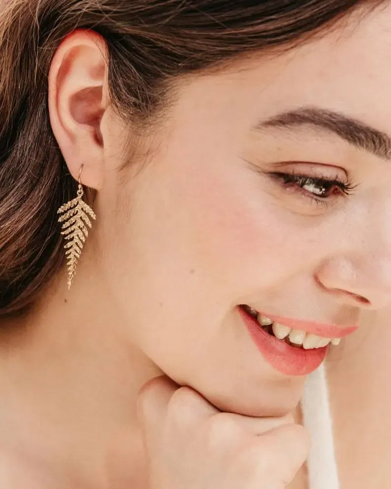 Gold Leaf-shaped Bohemian Earring