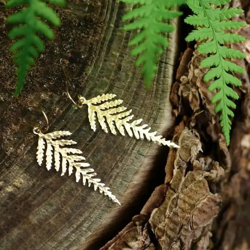 Gold Leaf-shaped Bohemian Earring