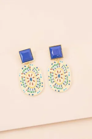 Gold Plated Fresco Drop Earrings