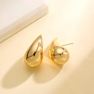 Gold water drop earring