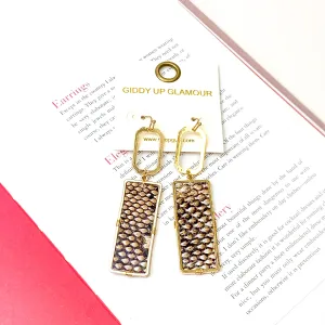 Golden Python Drop Earrings