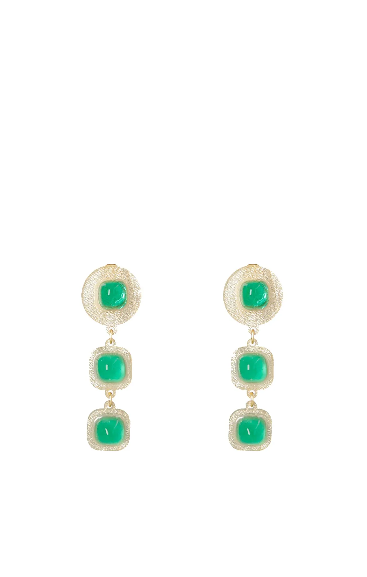 Green Crystal Drop Earrings