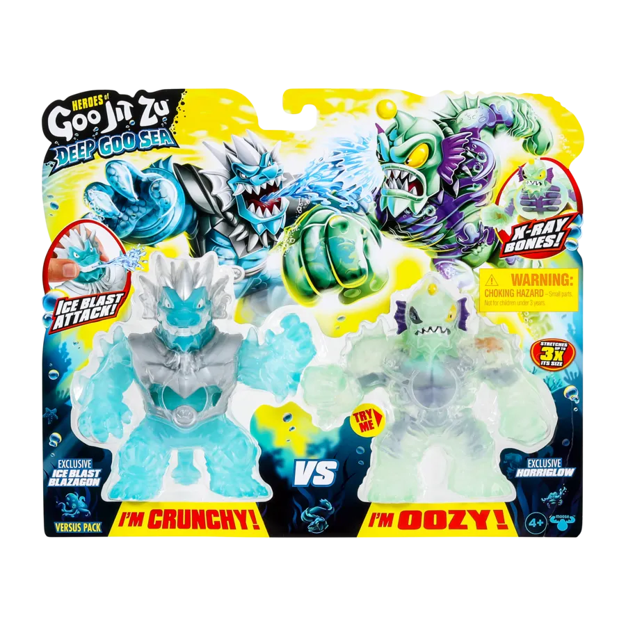 Heroes Of Goo Jit Zu Deep Goo Sea S9 vs Pack - Ice Blast Blazagon vs Horriglow