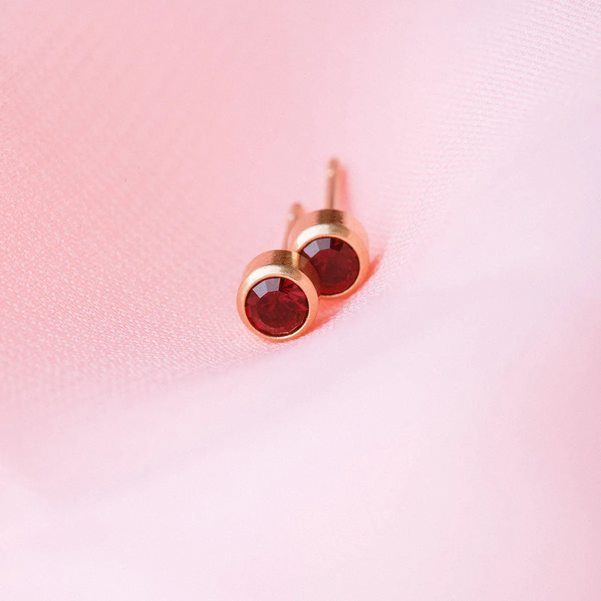 January Birthstone 14k Gold Plated Earrings