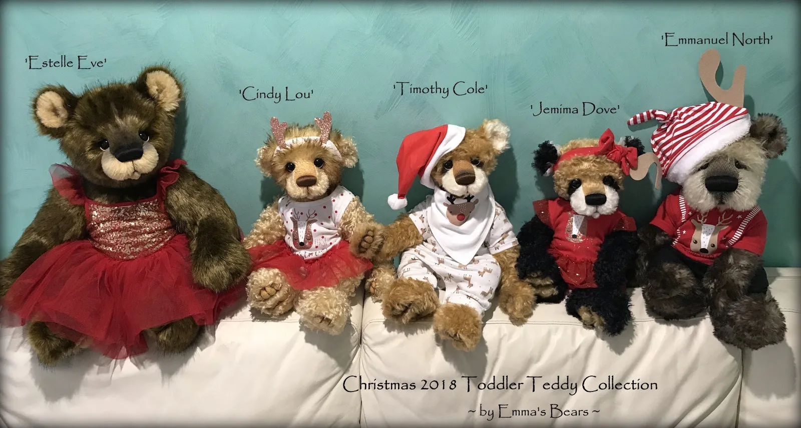 Jemima Dove - 18" Christmas 2018 Toddler Artist Bear by Emma's Bears - OOAK