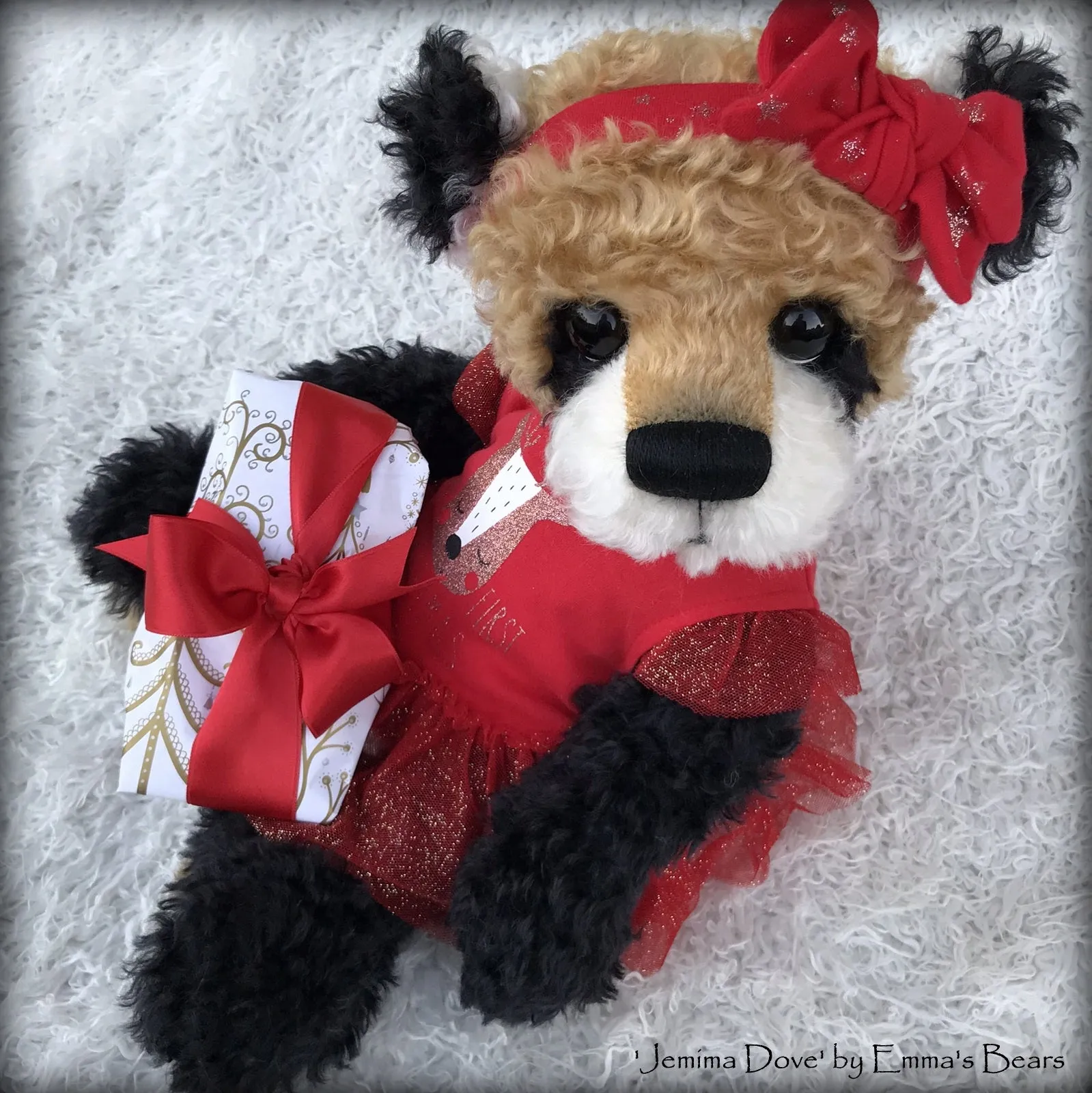 Jemima Dove - 18" Christmas 2018 Toddler Artist Bear by Emma's Bears - OOAK